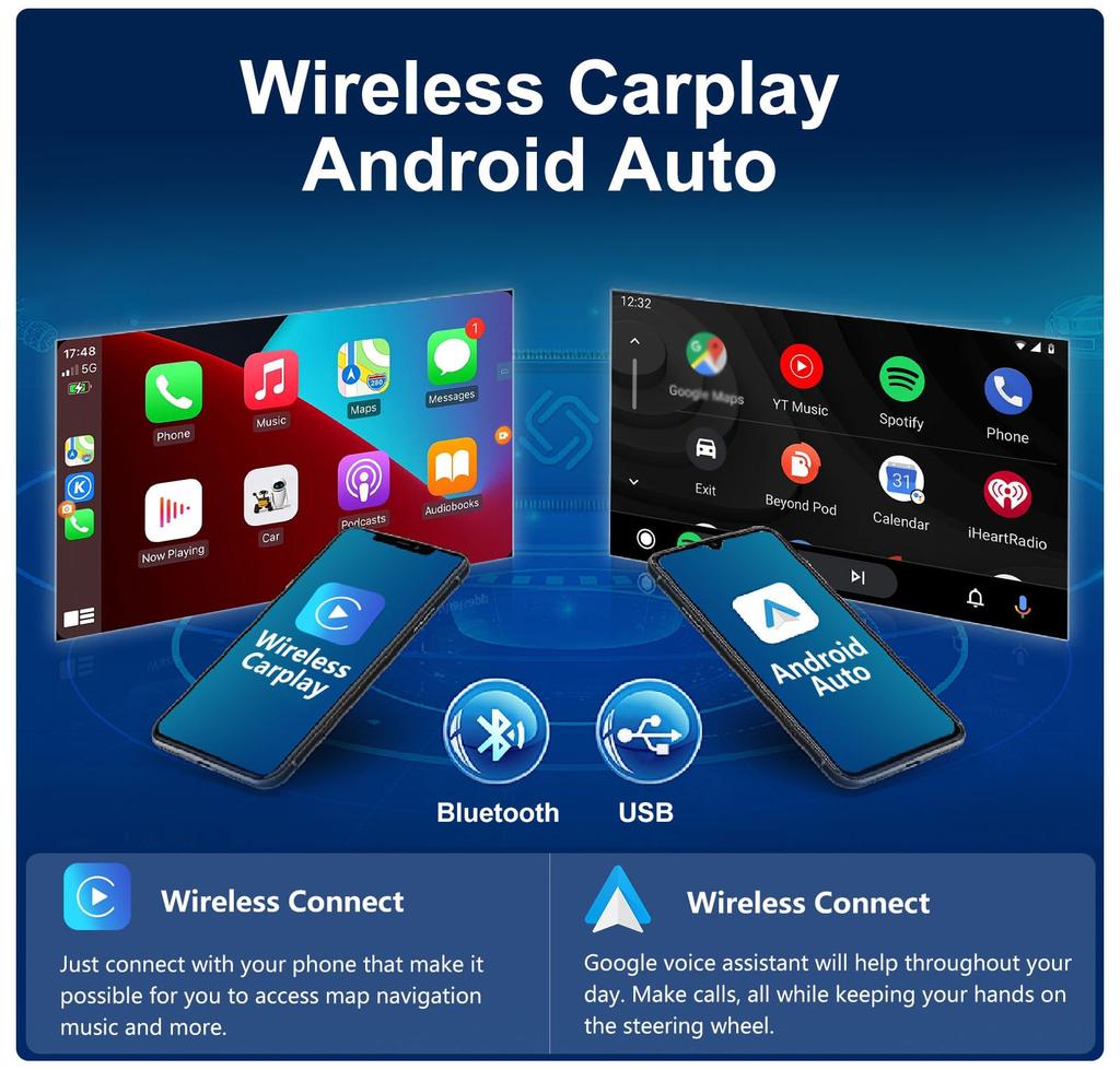 128GB IPS Screen 10 Inch Android Radio with CarPlay Android Auto Car Radio Navigation Stereo GPS RDS DSP BT WiFi Head Unit for Honda Fit 2008-2013