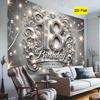 2D Silver Diamond 18th Happy Birthday Backdrop Photography Background