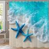 Sea Shell Starfish Style Shower Curtain 3D Printing Fabric Ocean Turtle Bathroom Curtains For Home Decoration Curtain With Hooks