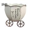 Office Desk Planter Retro Pumpkin Cart Planter, Decorative Metal Flowerpot with Drainage Hole, Stylish Unique Flower Pot Plant for Indoor Outdoor Home