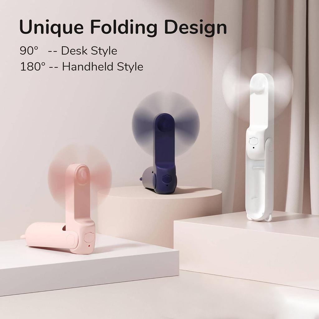 Portable Mini Fan, USB Charging Small Fan, Foldable Handheld Eyelash Fan, Suitable for Travel and Outdoor Use