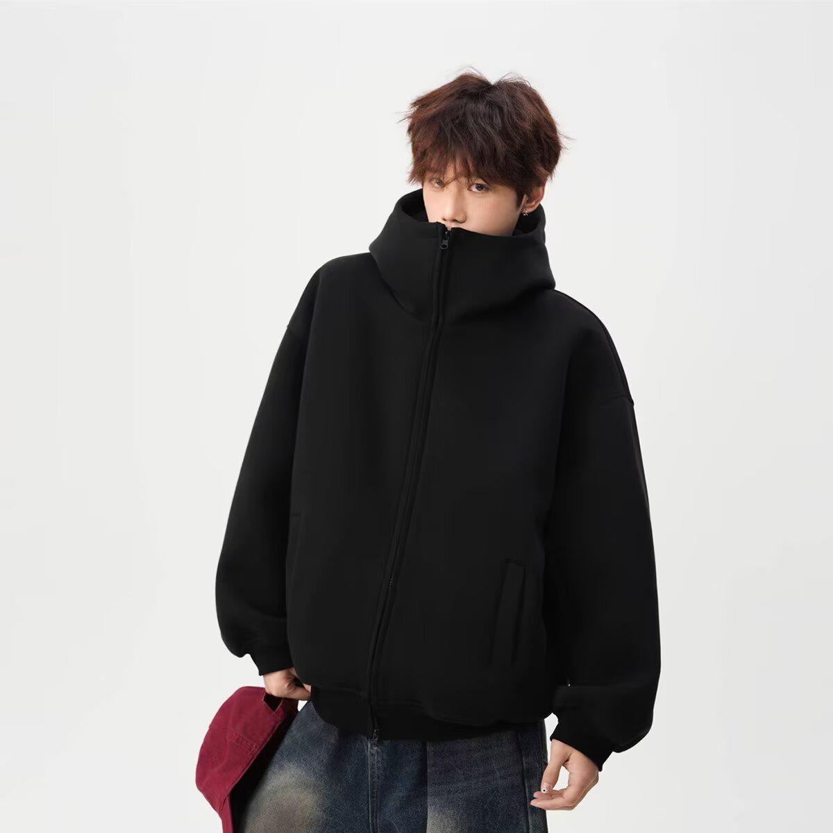 

Men s Trendy Heavyweight Hoodie Cardigan - American Lazy Style, Autumn/Winter Design XXL