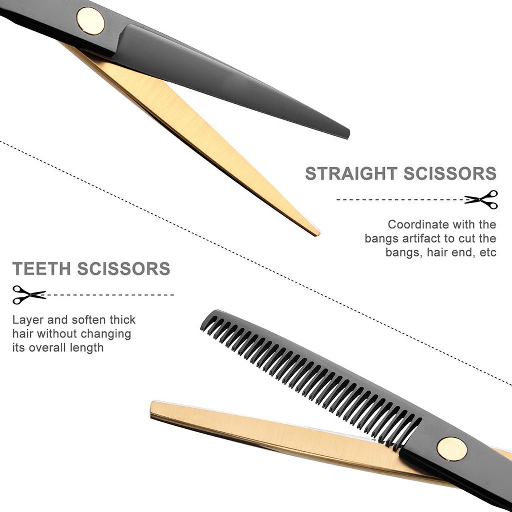 11PCS Hairdressing Scissors Set Hair Cutting Scissors Kit Hair Thinning Scissors Hair Comb Clips Salon Cape for Barber Home Use