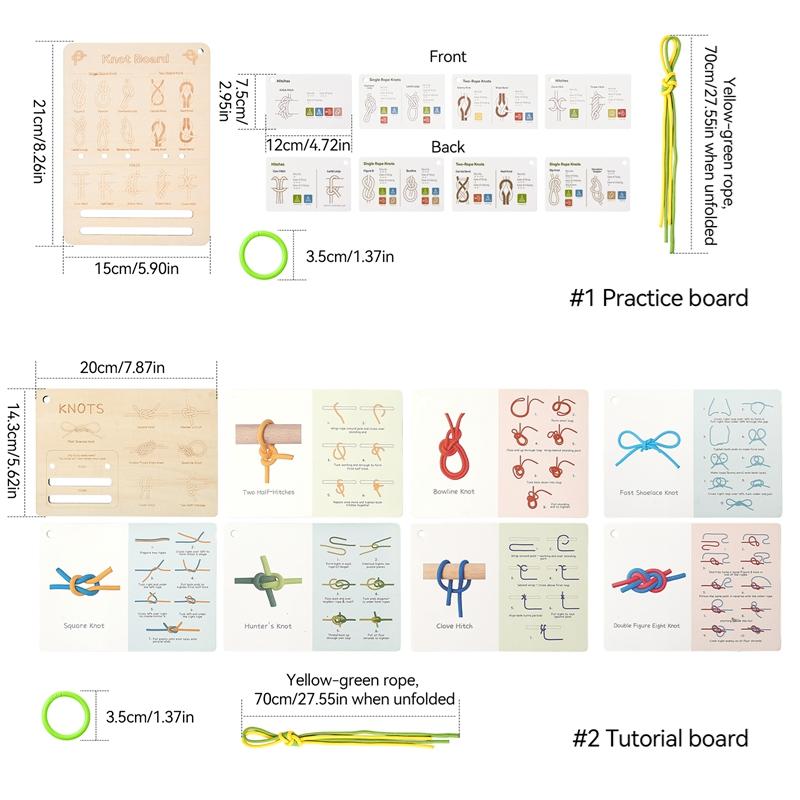 Knot Learning Training Board Knot Learning Set Kid Educational Toy Kids Gift Life Skills Training Cultivates Logical Thinking