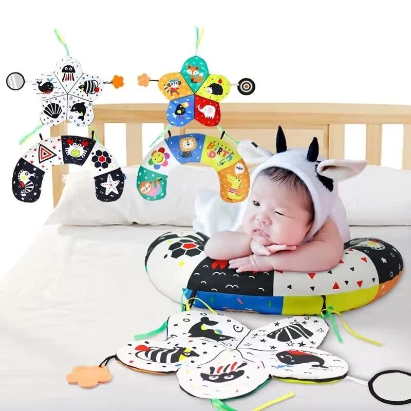 Baby Tummy Time Toys Black White High Contrast Baby Games Montessori for Babies Newborn Infants 0-6 6-12 12-18 Months