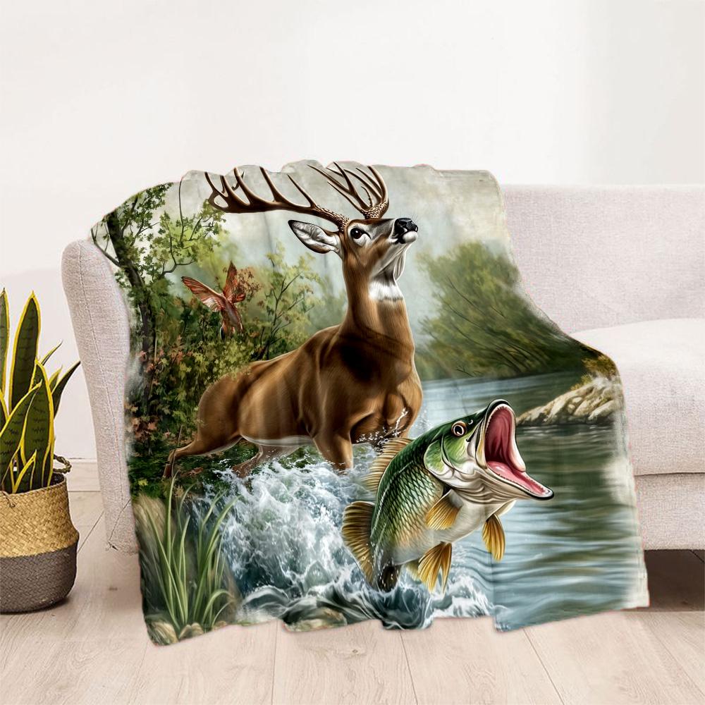 Deer In Forest Scene Blankets are suitable for living rooms, bedrooms, camping, and other places, making them an ideal choice for gifts.