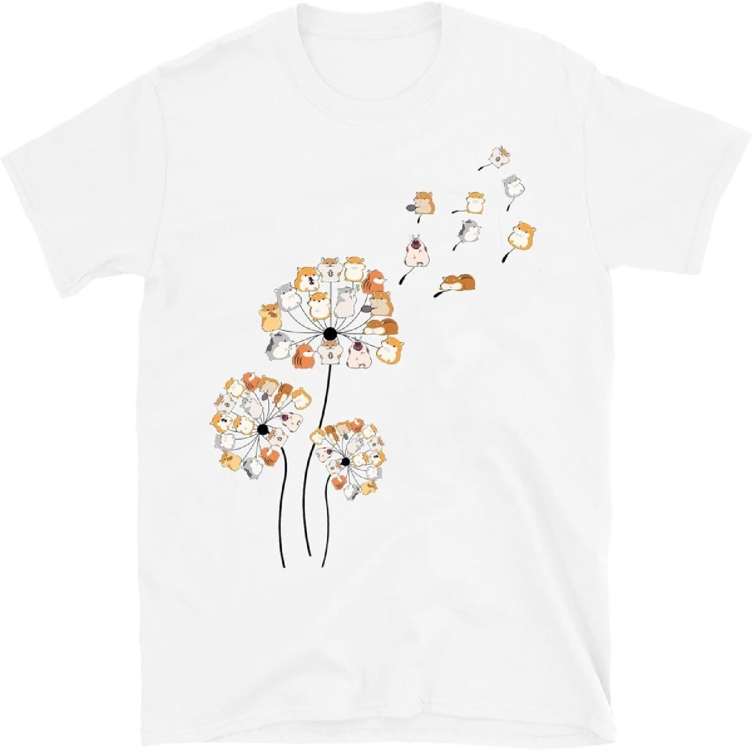Hamster Dandelion Flower Shirt, Hamster Mom Shirt, Hamster Shirt, Hamster Lover Gift, Women Shirt, Hamster Owner Shirt S