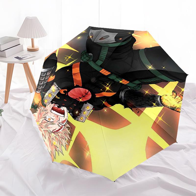 1pc Tanjirou Kamado Outdoor Umbrella - Automatic Opening/Closing, Portable 3-Fold Design with 8-Bone Iron Frame - Perfect Gift for Demon Slayer Fans,