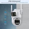 2024 New EU 9MP PTZ Wifi Camera Dual Screen 8X Digital Zoom Human Detection Outdoor Security Protection CCTV Surveillance IP Camera iCSee