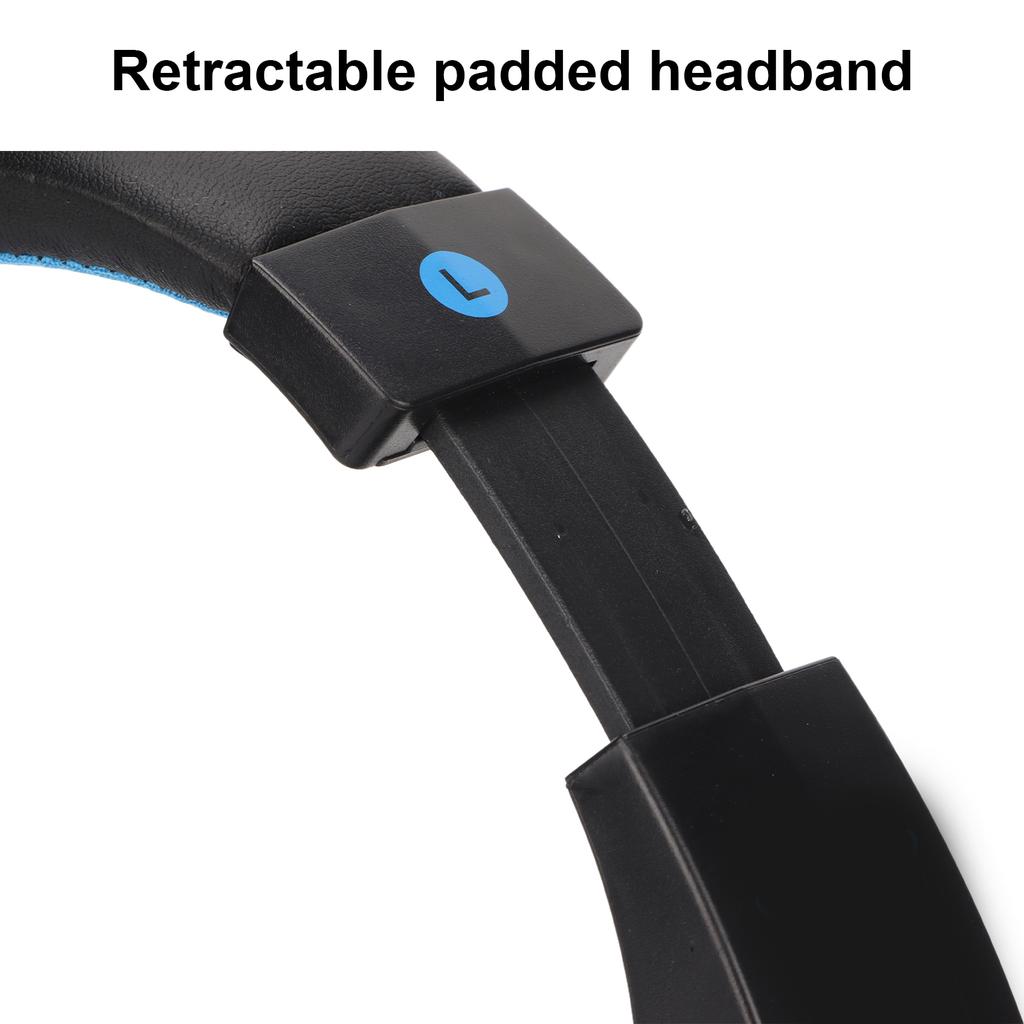   SY830MV Game Headsets   Volume Support Mic   USB Headsets with 3.5mm Microphone for   PC Laptop(Black Blue )