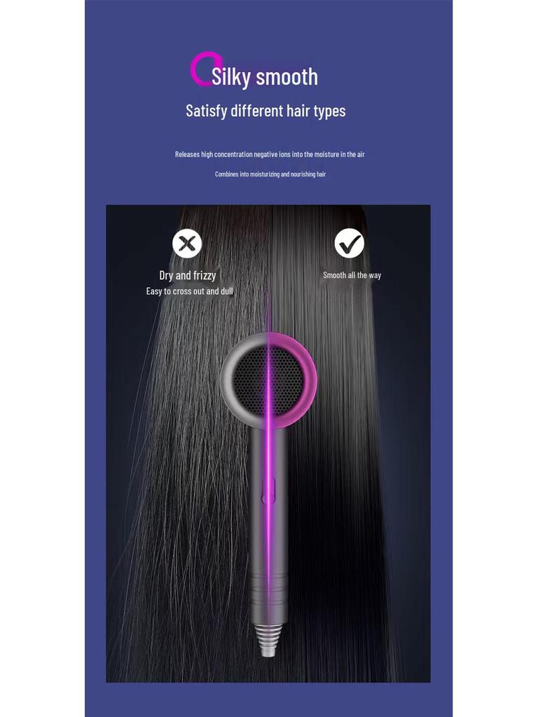 Cross-Border Blue Light Ionic Hair Dryer - High Power, Hot & Cold Air for Household & Dorm Use