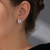 1 Pair Stud Earrings, Four-Claw Cubic Zirconia Sparkling Ear Studs, Women Earrings for Versatile Daily Wear Jewelry Gift