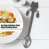 4Pcs Cat Shaped Mini Spoon Polished Table Spoon Cat Style Coffee Spoon  Dessert Serving