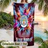 Beach Towel Manchester City Print Custom Name Text Soft Towel for Swimming Pool