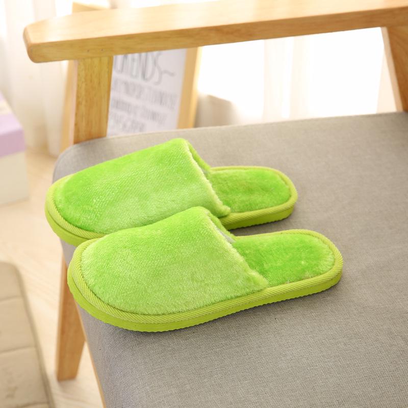 Женские домашние тапочки осенне-зимние теплые пушистые плюшевые туфли для дома легкие тапочки из ЭВА для пар хлопковые тапочки мягкие шлепанцы 40 зелёный 1149₽