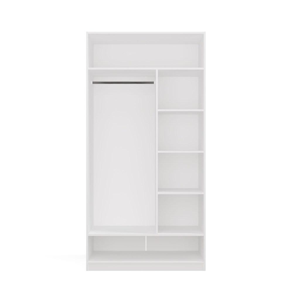 Modular Wardrobe Openo Set 260/200 White Drawers Rods Shelves Large For Bedroom