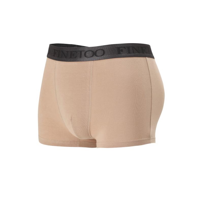 FINETOO Men Pure Cotton Boxer Brief Soft and Breathable Underwear Sweat Absorbing and Antibacterial Panties S-XXL
