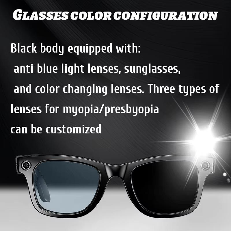 Neues Upgrade Intelligente Brille mit Kamera Videoaufnahme KI Fotoerkennung Bluetooth Anruf KI Übersetzung Sprach Sonnenbrille für Männer Frauen UV Schutz