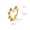 Orecchini a Cerchio con Rivetti a Forma di Cuore Hip-Hop Creativi per Donna Acciaio Inossidabile Fibbia Geometrica per Orecchio Piercing Gioielli Cool Rock Punk a Bottone
