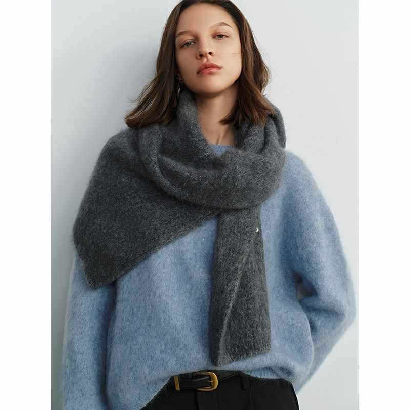 2026 Women's Loose Knit Pullover - Wool, Mulberry Silk, Cashmere Sweater with Brushed Yarn