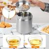 Steel Oil Filter Pot with Deep Fryer Basket - Kitchen Large Capacity Versatile Oil Strainer Vessel and Bacon