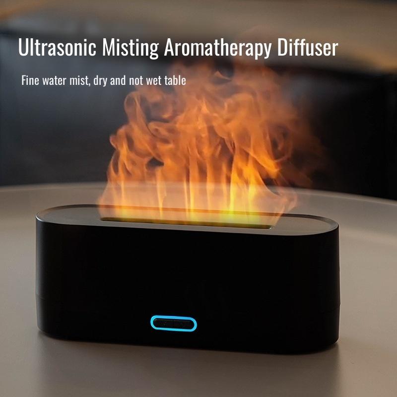 Simulated flame aromatherapy machine humidifier small ultrasonic type 160ml humidifier table aroma diffuser USB power supply