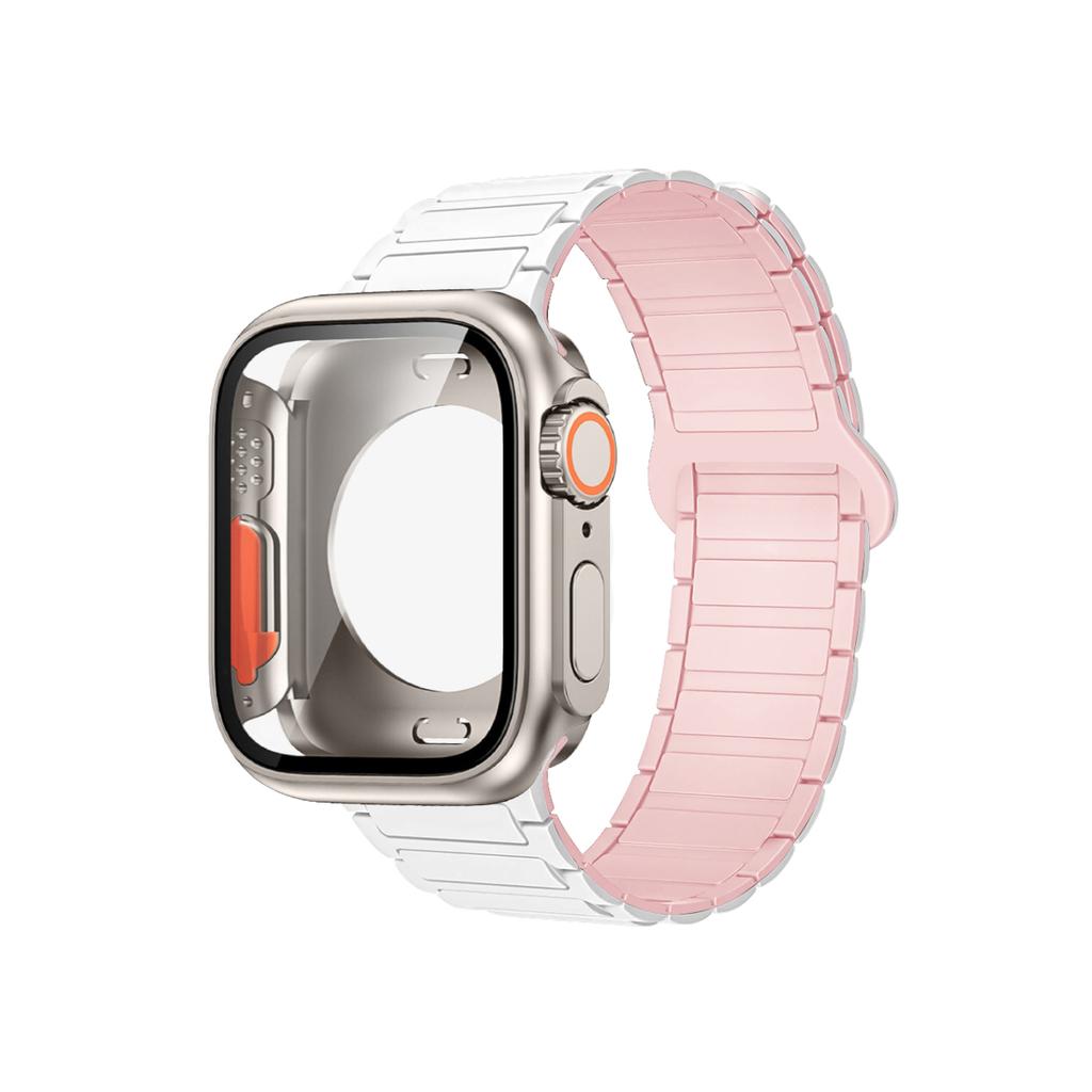 Magnetic Strap+Full Cover Case For Apple Watch S11 10-46/42mm 45 44 40 41mm Frame+Bracelet For Iwatch Series 11 10 9 8 7 6 SE