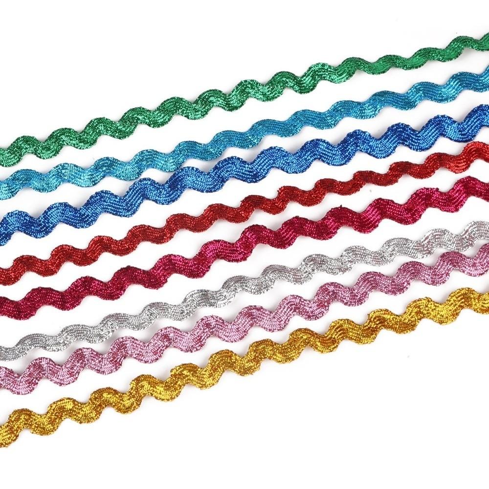 15Yards 8mm Width Wavy Design Ric Rac Ribbon Polyester Fringe Trim Ribbon For Clothing Sewing