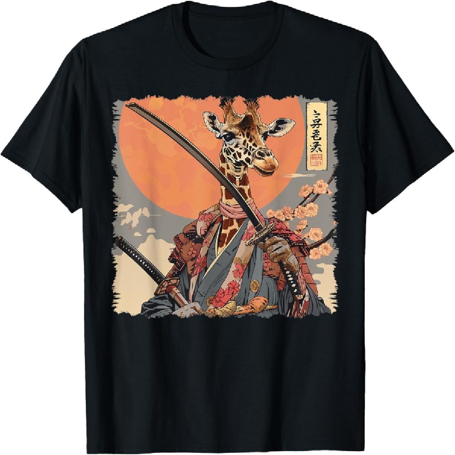 

Giraffe Animal Japanese Art Samurai Ukiyo-e T-Shirt XXXXXL різнокольоровий