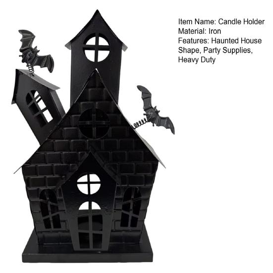 Yousheng Halloween Spukhaus Kerzenhalter Hohl Eisen Teelichthalter Kerzenständer Kerzenleuchter Tischdekoration Zuhause Büro Schreibtisch Dekoration