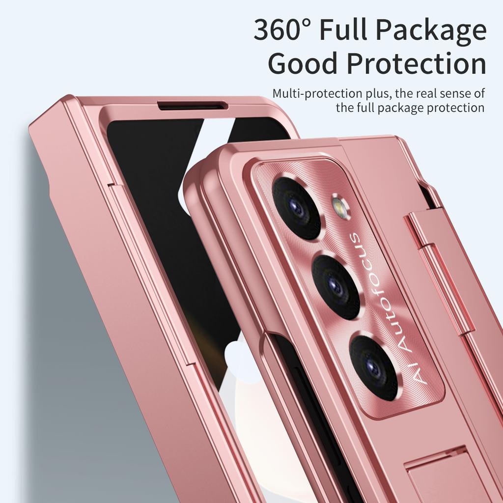 For Samsung Galaxy Z Fold6 5G Case Hinge Protection PC Phone Cover with Kickstand