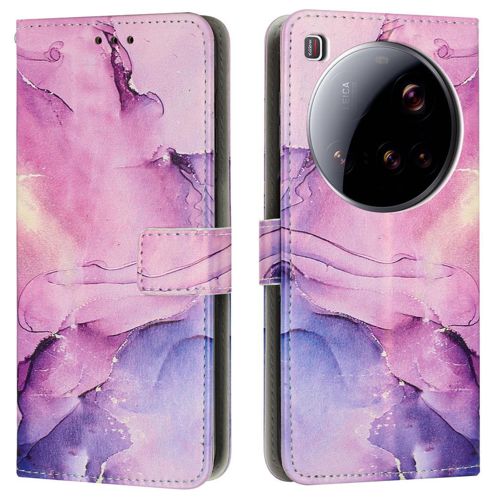 For Xiaomi 15 Ultra Stand Case Marble Pattern PU Leather Wallet Phone Cover