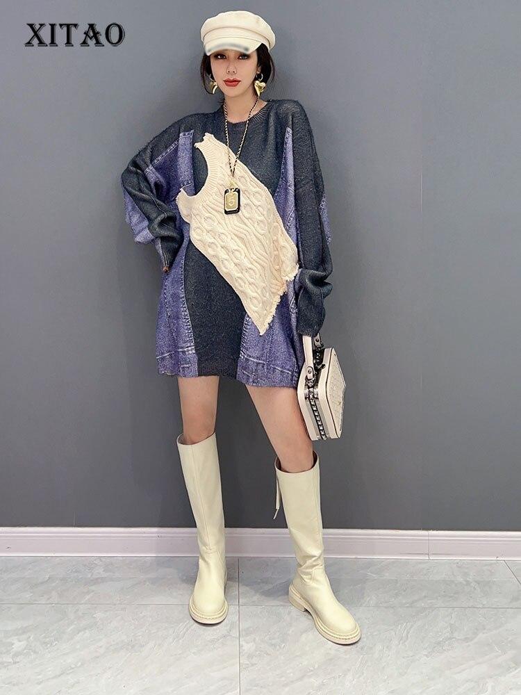 

XITAO Вязание Повседневная мода Темперамент Свитер SMH1169