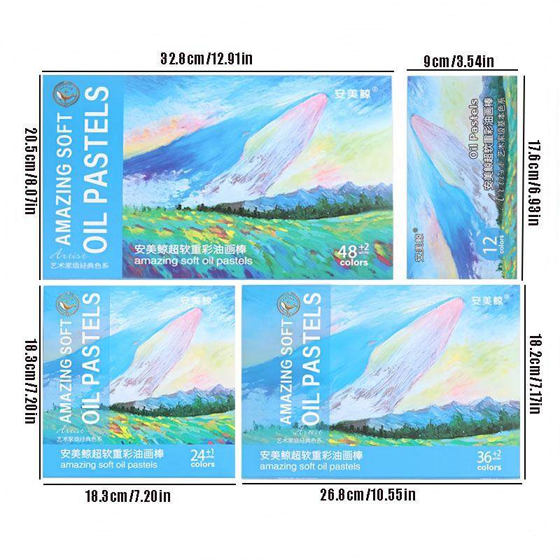 12-färgs / 24-färgs / 36-färgs / 48-färgs anmeijing kraftiga oljepasteller och mjuka kritor är speciellt designade för nybörjare