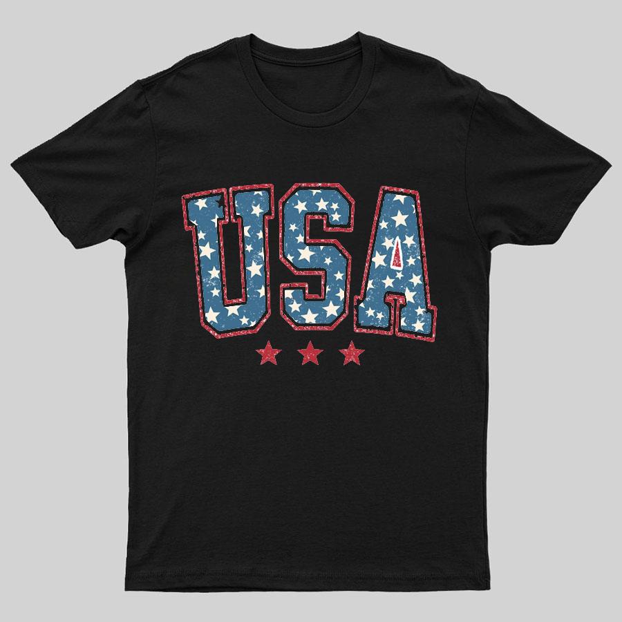 USA Stars and Stripes Geeky T-Shirt