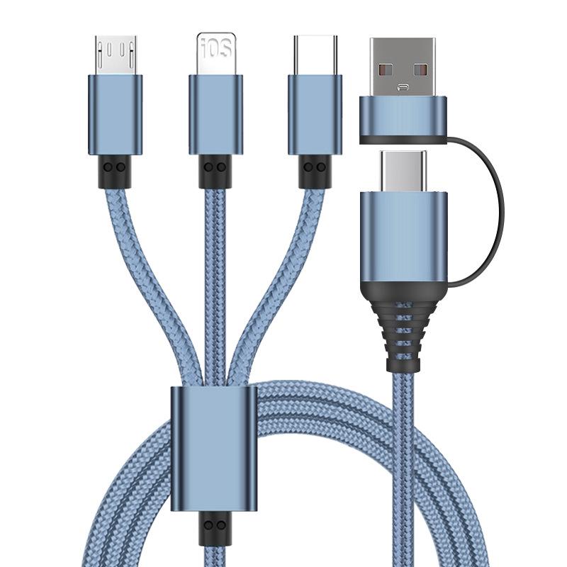 A+C 3-in-1 Fast Charging Cable: Compatible with Apple, Huawei, and Type-C Devices