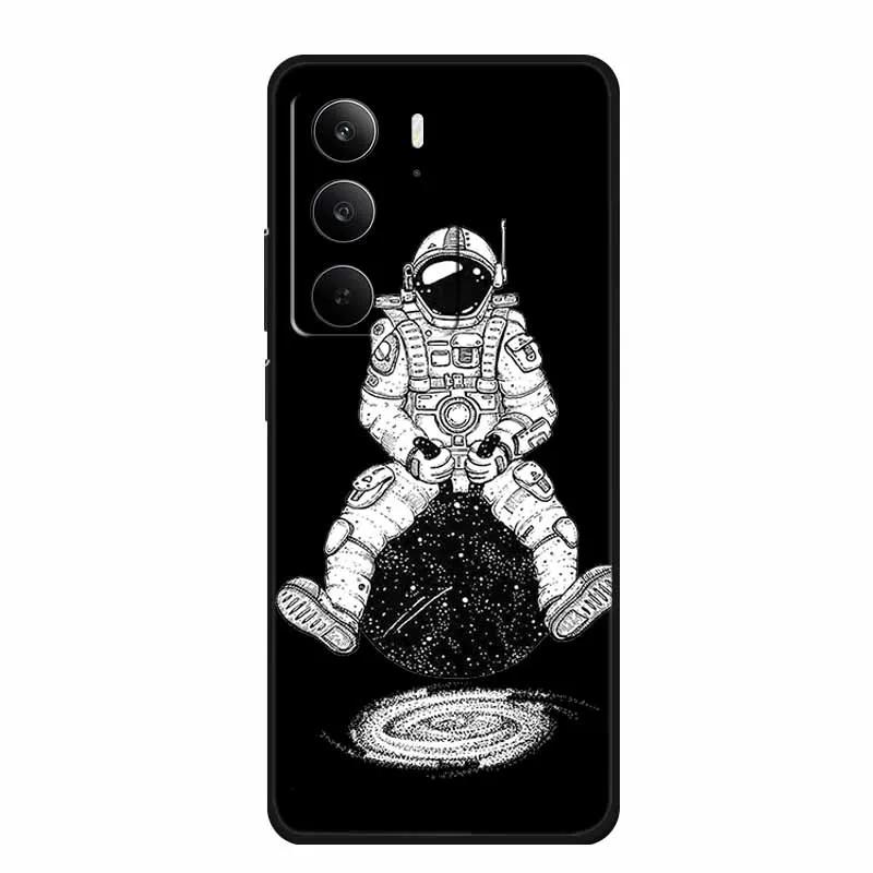 For Realme Narzo 80 Lite 5G Case Narzo80 Lite Coque Cartoon Cat TPU Black Silicone Soft Phone Case For Realme Narzo 80Lite Funda