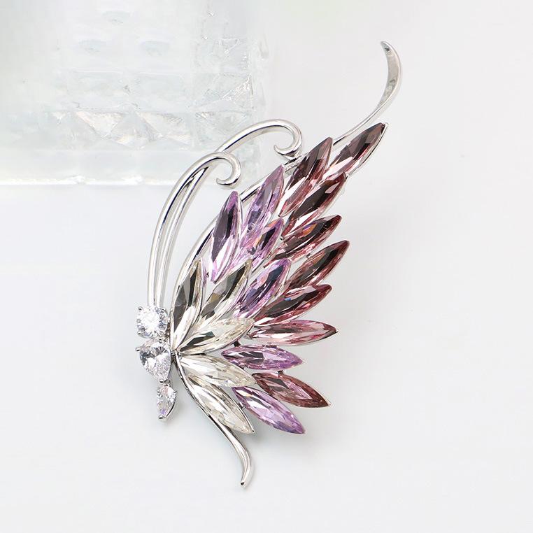High-End Crystal Butterfly Brooch Women'S Niche Temperament Light Luxury Pin High-End Suit Coat Corsage With Accessories