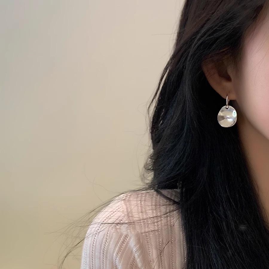 2025 Koreanischer Stil Sterlingsilber Wellen-Scheiben Hängeohrringe - Luxus Ohrstecker für Damen