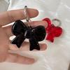 Simple Acrylic Large Bowknot Keychain for Bag Sweet Temperament Black Red Bow Knot Keyring Pendant Versatile Phone Accessories CLE