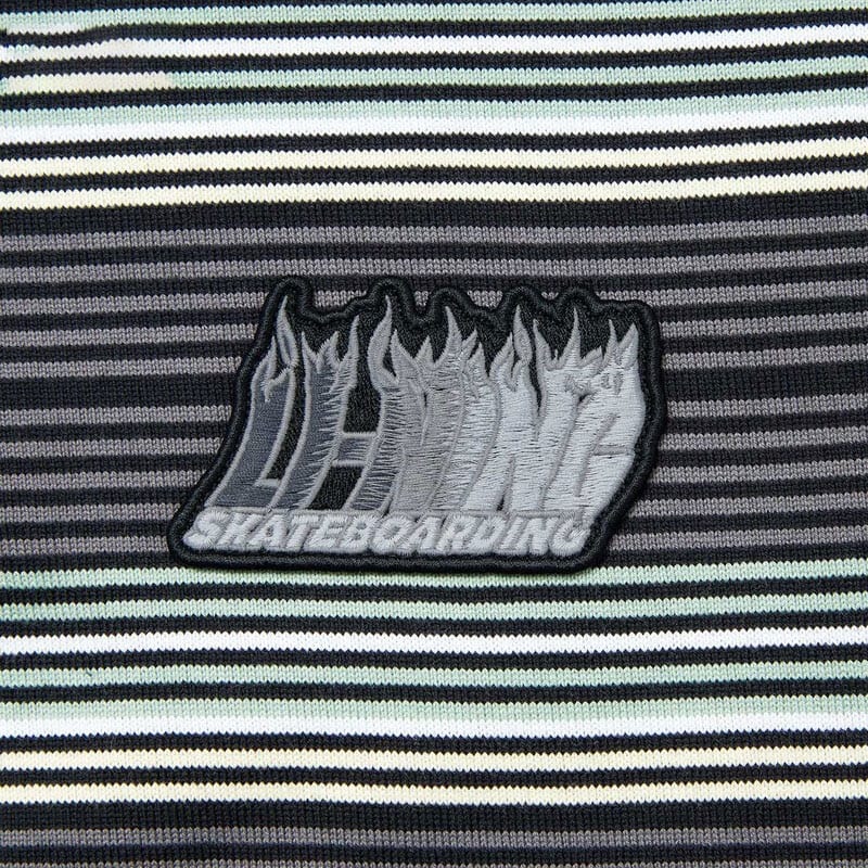 Li Ning T Shirts Unisex Black Stripes Crew Neck Moderate Straight Fit AHST719-4