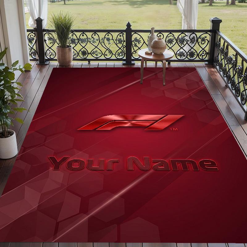 Custom Text Printed Rug F1 Non Slip Floor Carpet For Home Room Decor
