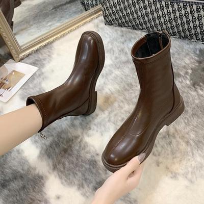 Chelsea Enkellaarsjes Dames Herfst en Winter Mode PU Leer Fleece Warm Korte Laarsjes Damesschoenen Elegant Designer Botines
