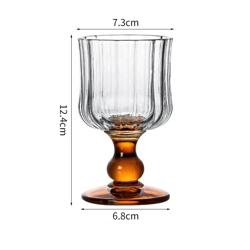 Copa de Vino Pleated de Vidrio Premium Copa de Cóctel Champagne Suministros para Fiesta de Bar Vidrio Whiskey Jugo Bebida Diseño Elegante Vidrio Transparente Clásico