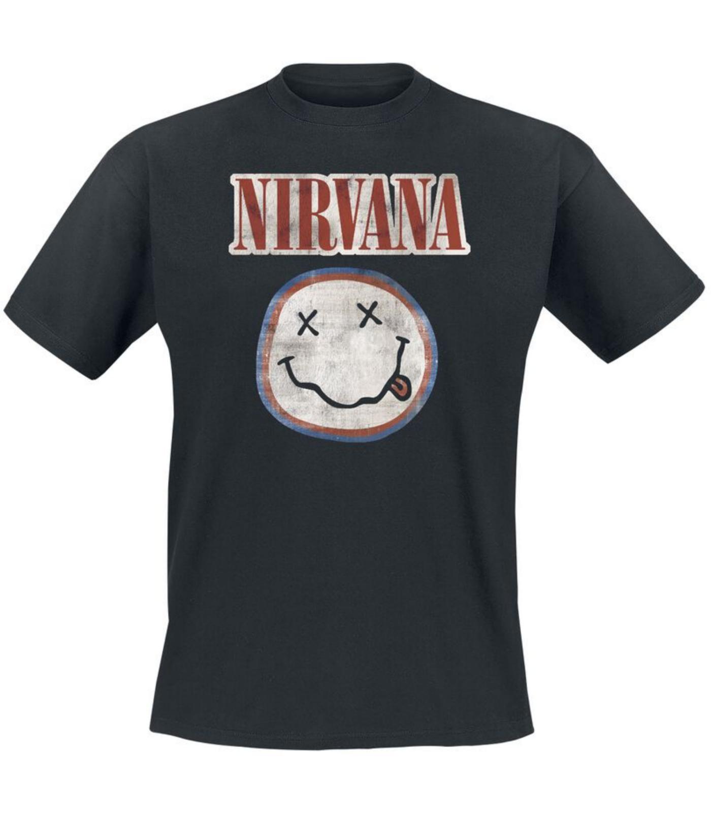 

Distressed Logo T-Shirt black by Nirvana Short Sleeve Round Neck 100% Cotton 51 4XL