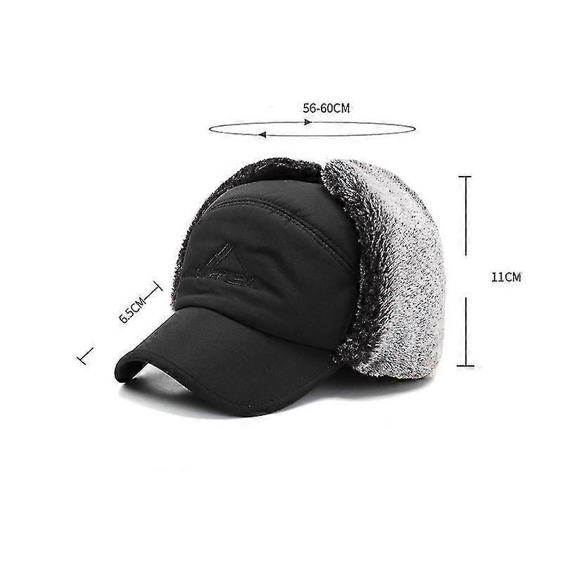 Men's Winter Aviator Hat Trapper Hat Windproof Warm Winter Hat With Ear Flaps Men's Baseball Cap Peaked Hat For Snowboarding Skating Cycling