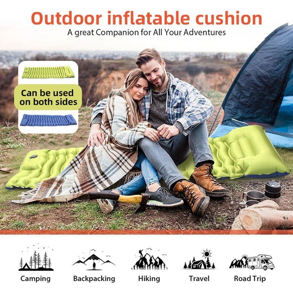 Thickened Inflatable Mat Portable Inflatable Sleeping Pad Built-in Pillow Air Mat Tent