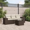 VidaXL Garden Lounge Set with Cushions 4 Pcs, Sofas with Backrest, Furniture Set, Patio Terrace Furniture, Brown 3222272