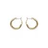 B404 Trendy C-Shaped Metal Geometric Earrings - Fashionable Circle Drop Style with a Unique Celebrity Flair