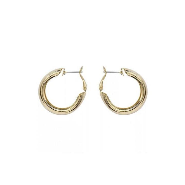 B404 Trendy C-Shaped Metal Geometric Earrings - Fashionable Circle Drop Style with a Unique Celebrity Flair